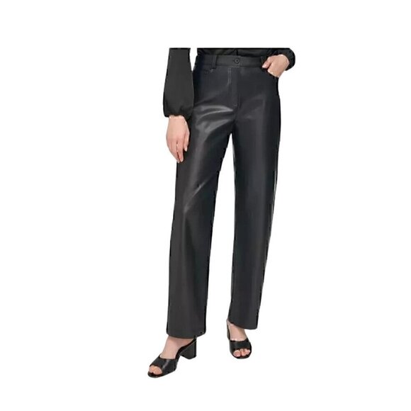 Calvin Klein Pants - Calvin Klein Women's Slim-Leg Faux Leather Pants Sz 2P NWT